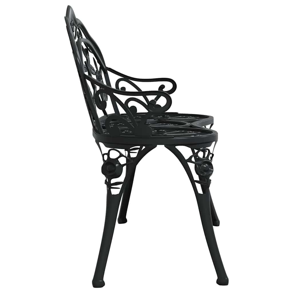 Cast Aluminum Black Patio Bench Y209562