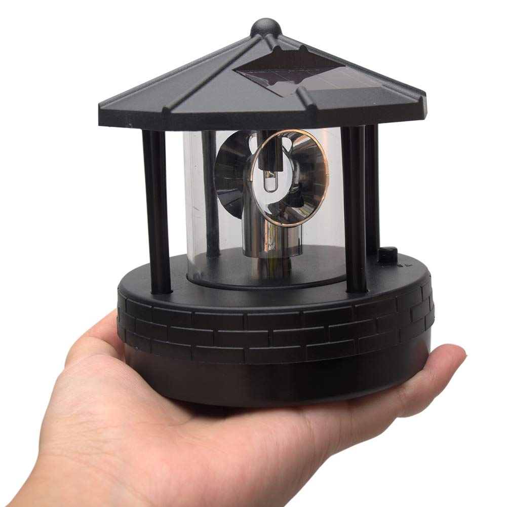 Solar Lighthouse LED Rotating Garden Light with 2 Solar Panels S520
