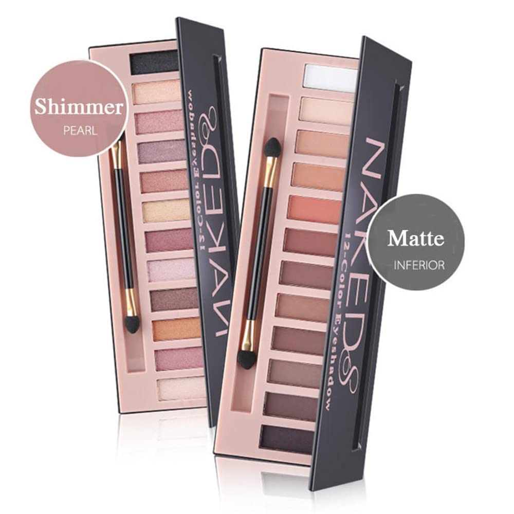 2 Pack Nude Matte Shimmer Glitter Eyeshadow Palette Set L304683