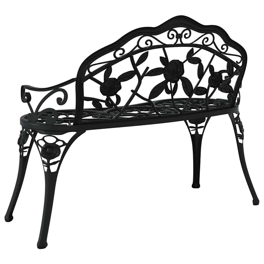 Cast Aluminum Black Patio Bench Y209562