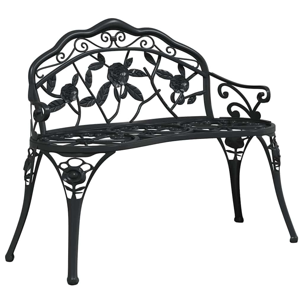 Cast Aluminum Black Patio Bench Y209562