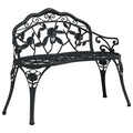 Cast Aluminum Black Patio Bench Y209562