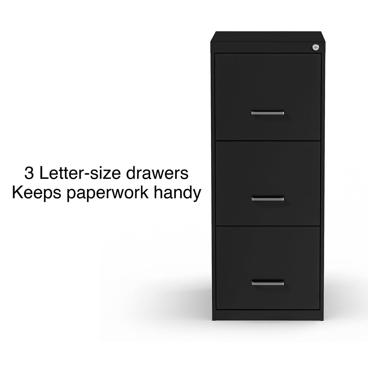 Black 3 Drawer Letter Legal Locking File Cabinet T623985
