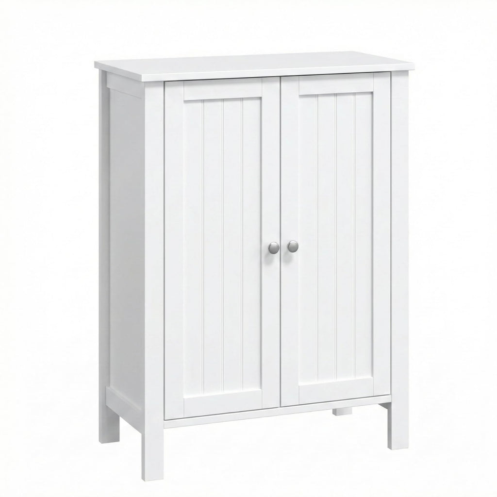 White Free Standing Bathroom Cabinet with Adjustable Shelf B314878
