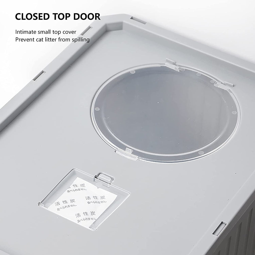 Foldable Top Entry Cat Litter Box with Lid and Scoop P6827