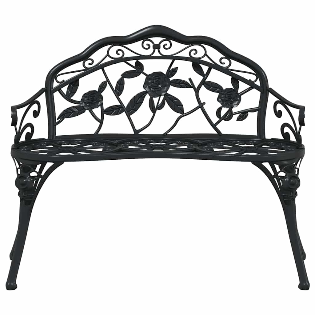 Cast Aluminum Black Patio Bench Y209562