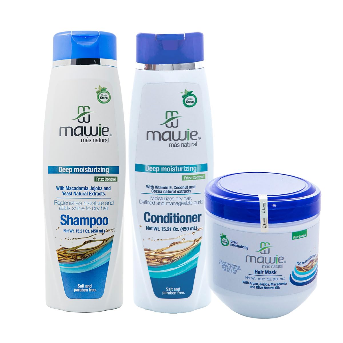 Moisturizing Shampoo, Conditioner & Hair Mask Set B672