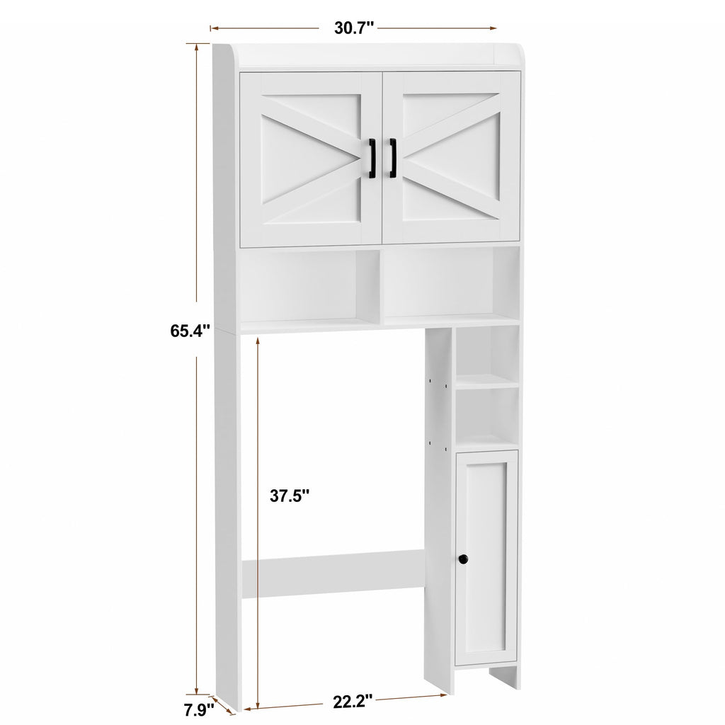Wooden Over The Toilet Storage Cabinet with Barn Door F418590