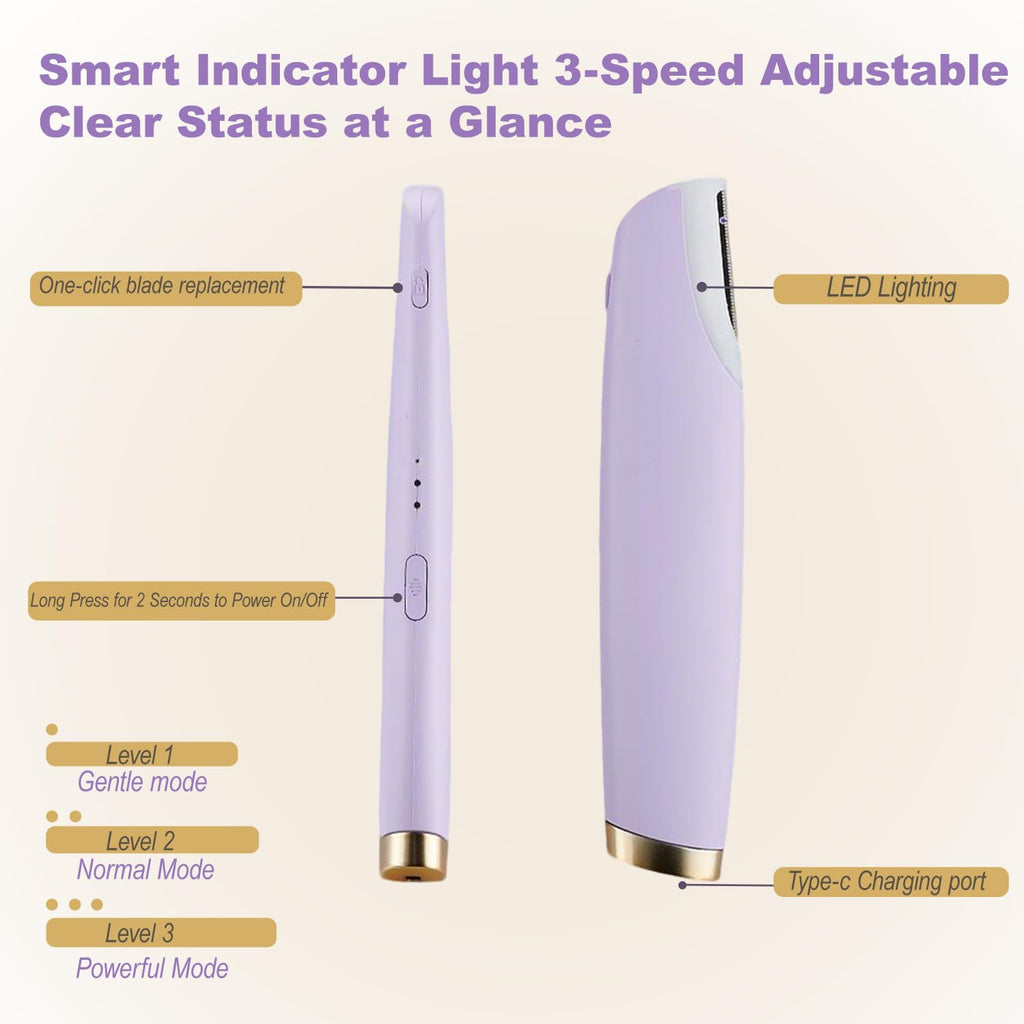Rechargeable Dermaplane Razor with 4 Blades LED Light N308028