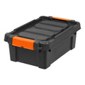 Heavy Duty Plastic Storage Bins with Lockable Lids, Black G2751