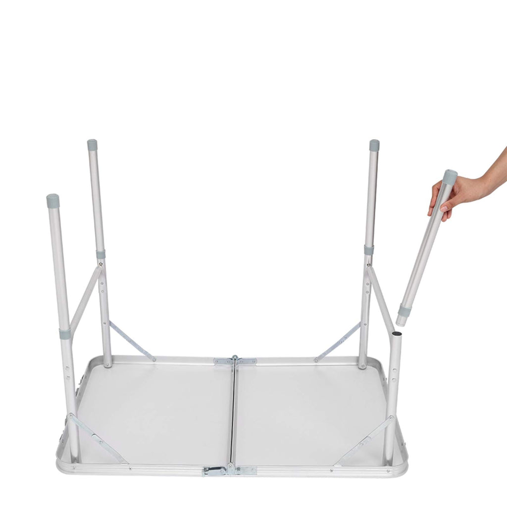Folding Aluminum Camping Table White 3 FT G9004