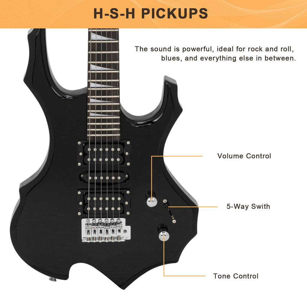 Black Electric Guitar with Accessories Pack J37495