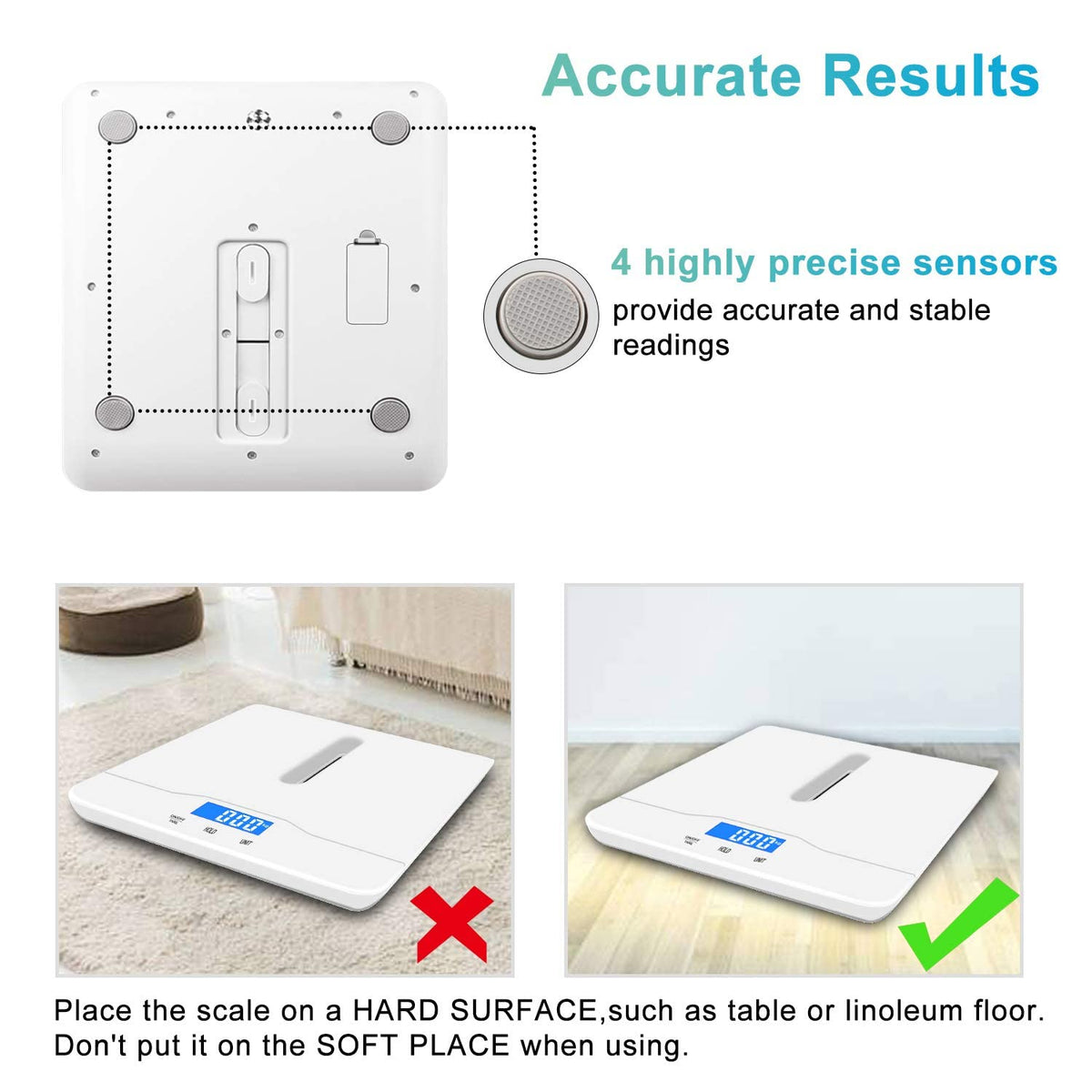 Digital Pet Scale with 3 Weighing Modes, Max 220 lbs, White D5174