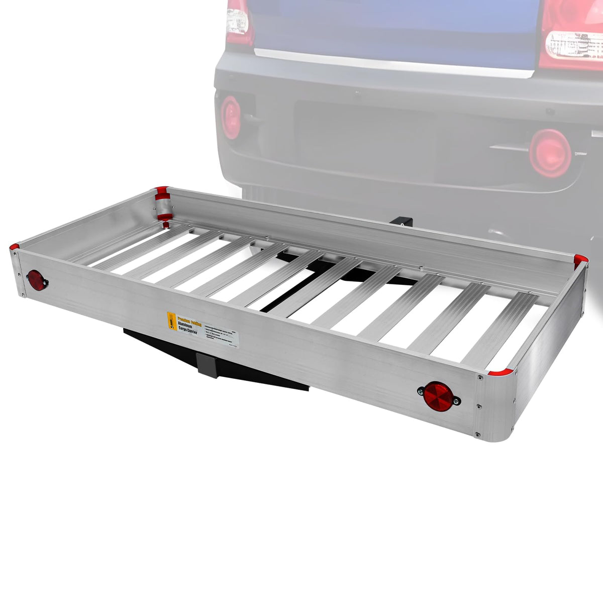 500-lb Capacity 50 inch x 22 inch Folding Aluminum Hitch Mount Cargo Carrier Basket V601299