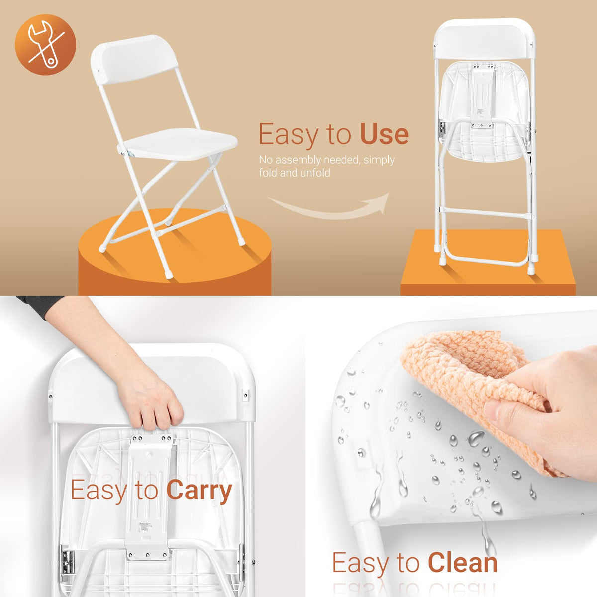 White 10 Pack Folding Chair U89909