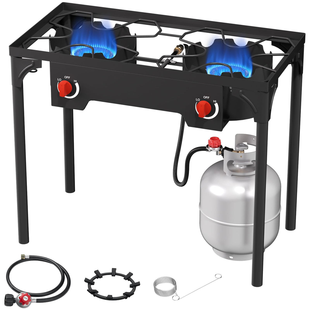 2 Burner High Pressure Propane Camping Stove with Detachable Legs S886