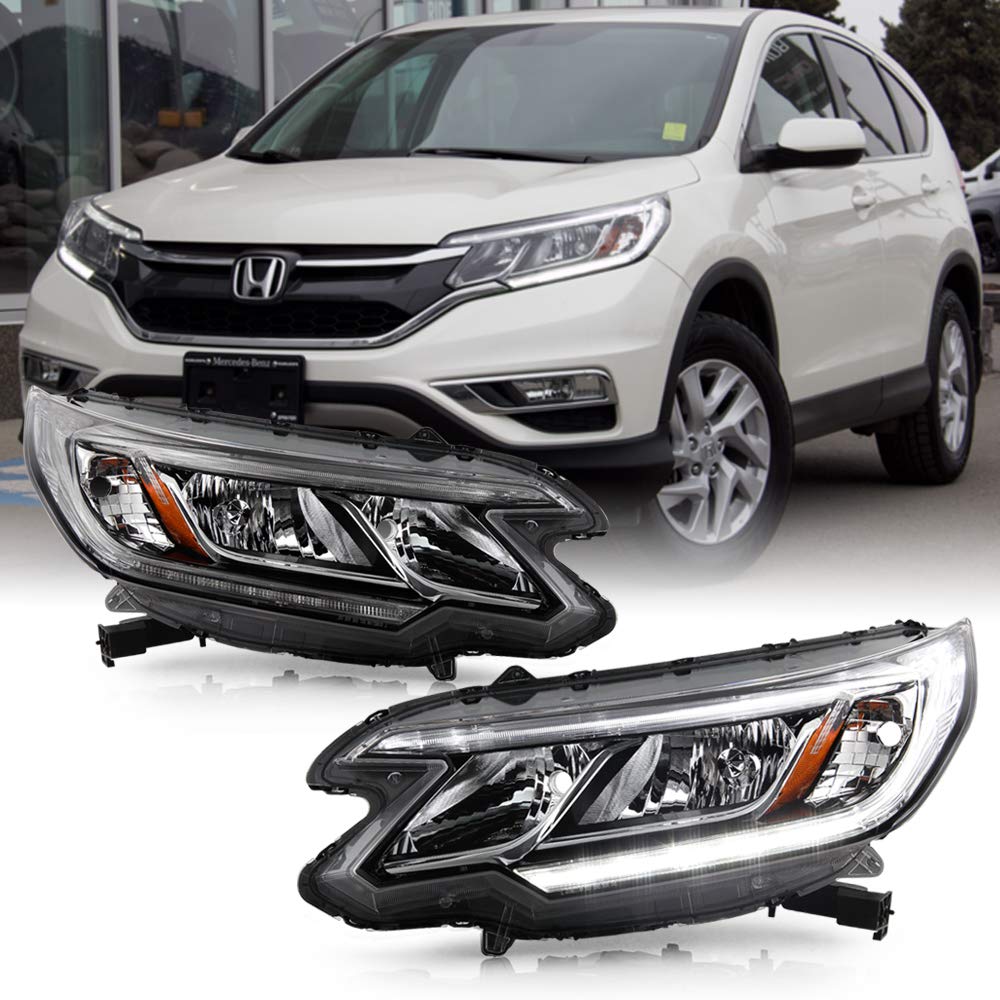 For 2015-2016 Honda CRV Halogen Type LED DRL Headlights Assembly Pair Set Left+Right Z826