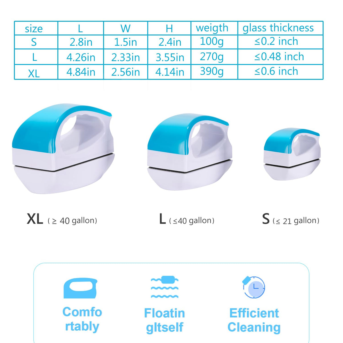 Magnetic Aquarium Glass Cleaner Scrubber G7708