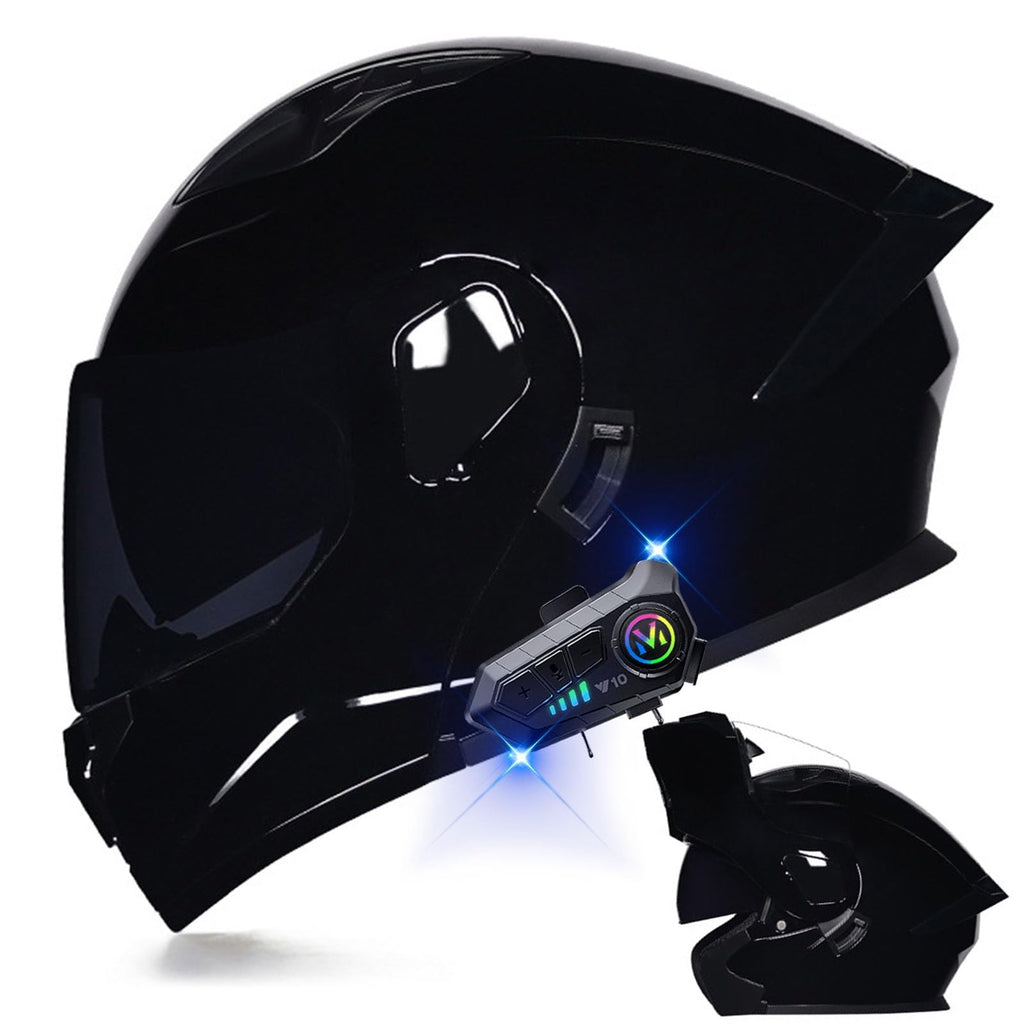 Modular Bluetooth Motorcycle Helmet DOT Approved Dual Visor Flip up Y57189
