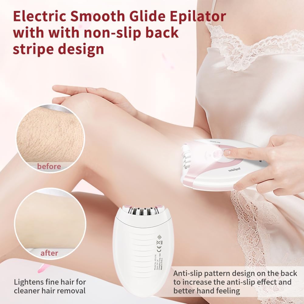 Facial Epilator with LED Light Two Speed Hair Removal Device U722