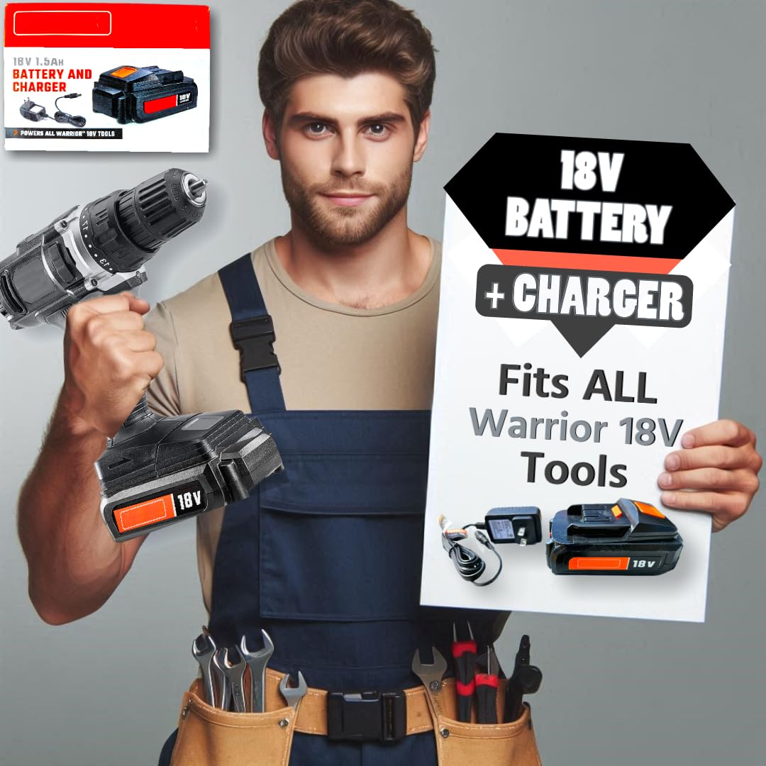 18V Replacement Battery and Charger Kit with 3/8" Cordless Drill P82483