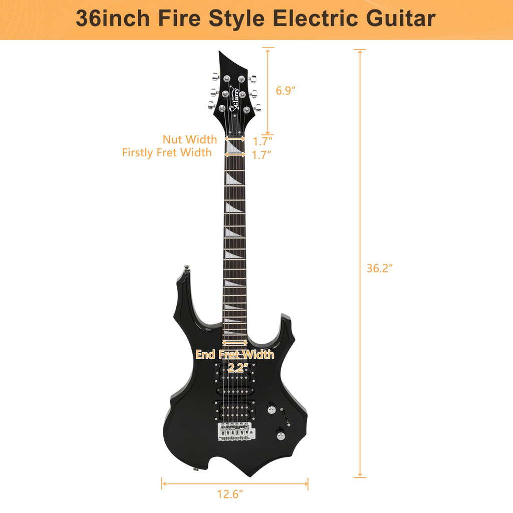 Black Electric Guitar with Accessories Pack J37495