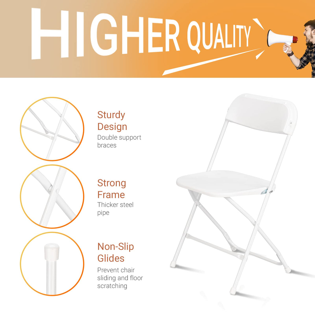 White 10 Pack Folding Chair U89909