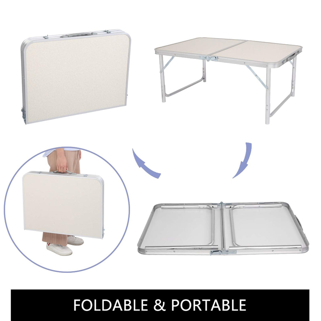 Folding Aluminum Camping Table White 3 FT G9004
