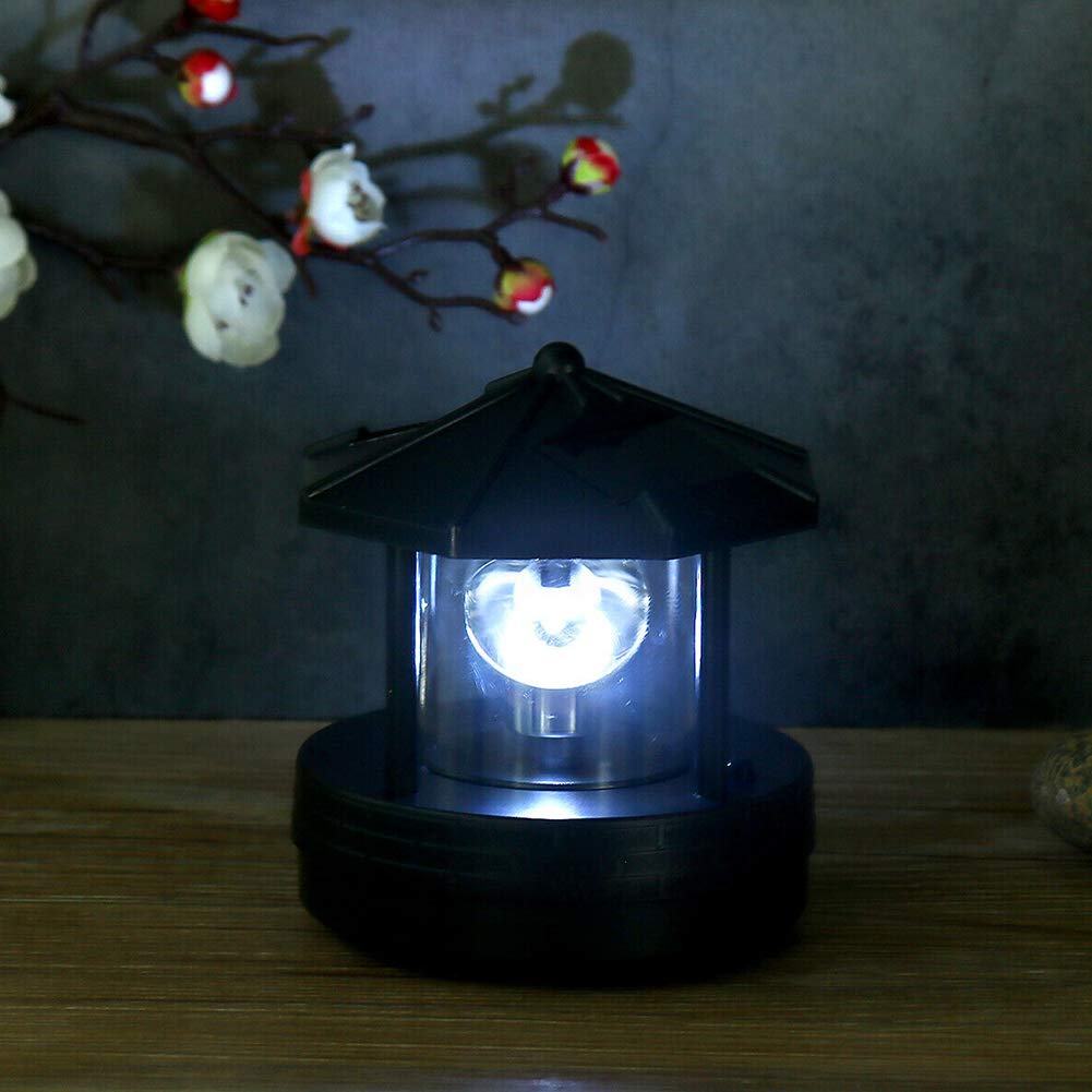 Solar Lighthouse LED Rotating Garden Light with 2 Solar Panels S520