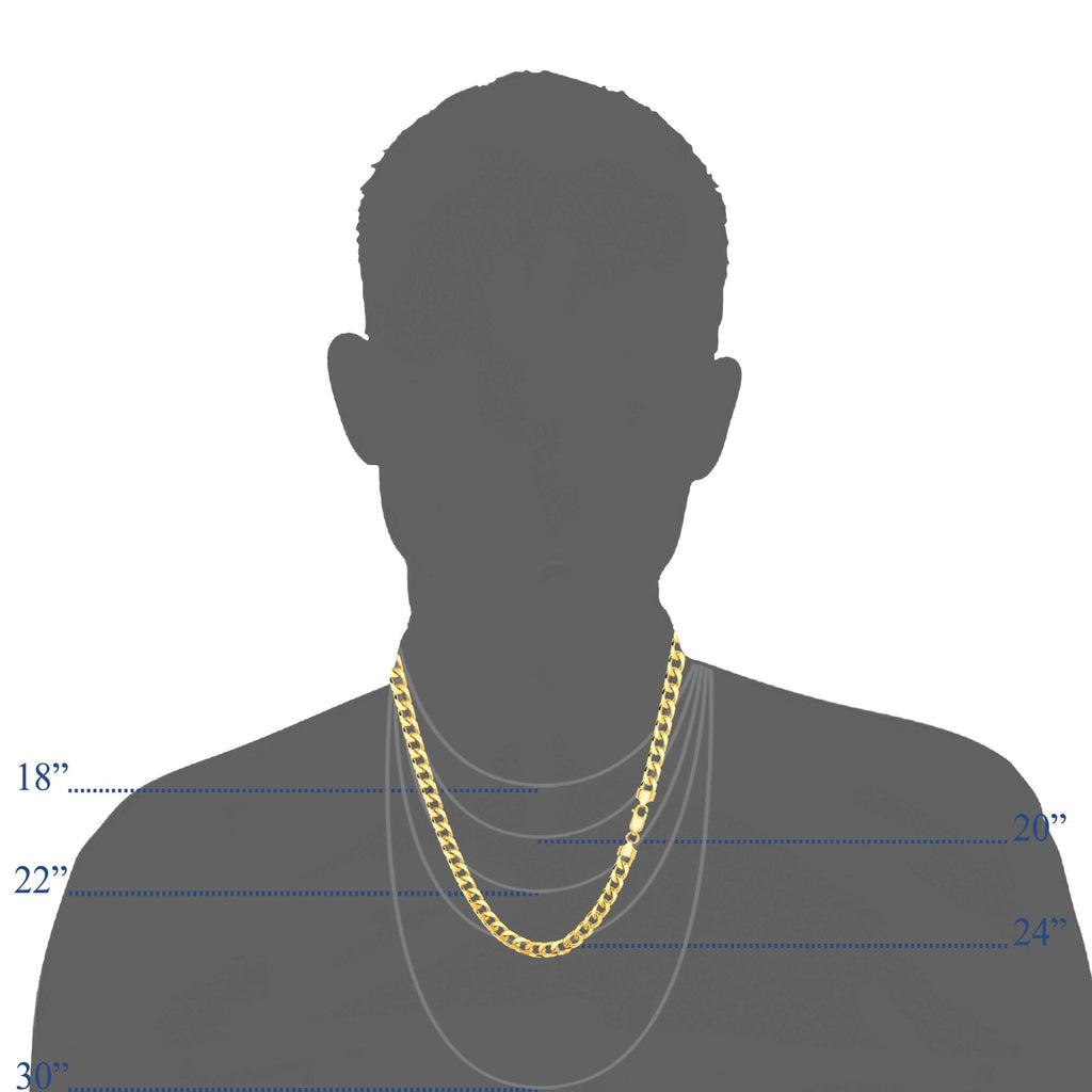 14k Yellow Gold Cuban Link Chain Necklace S327