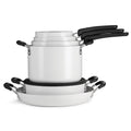 Ceramic Non Stick 11-Piece Nesting Pots and Pans Set White D834