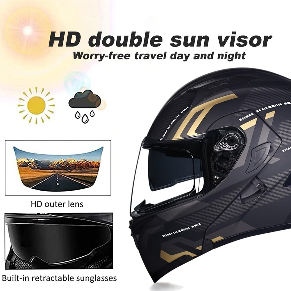 DOT Approved Flip Up Full Face Modular Motorcycle Helmet with Dual Visor G6028