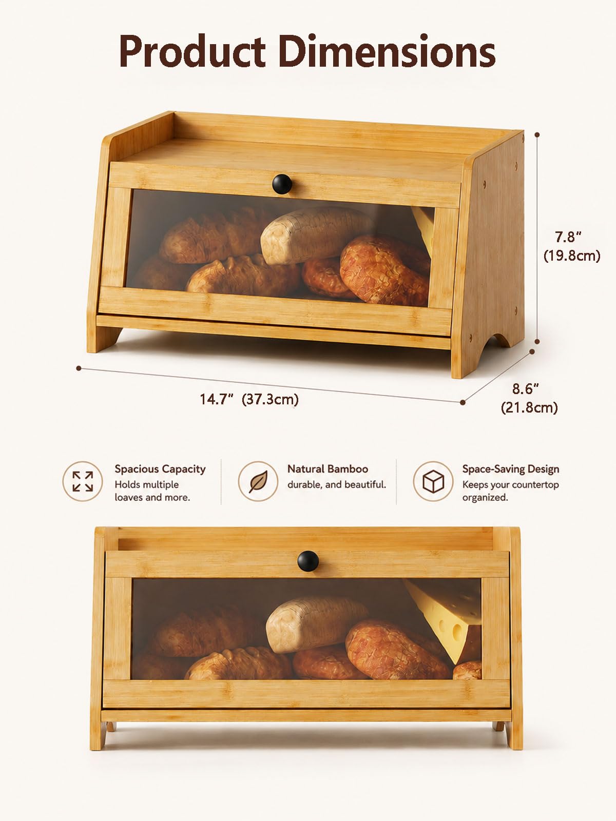 Bread Box with Top Shelf, 1 Tier R246124