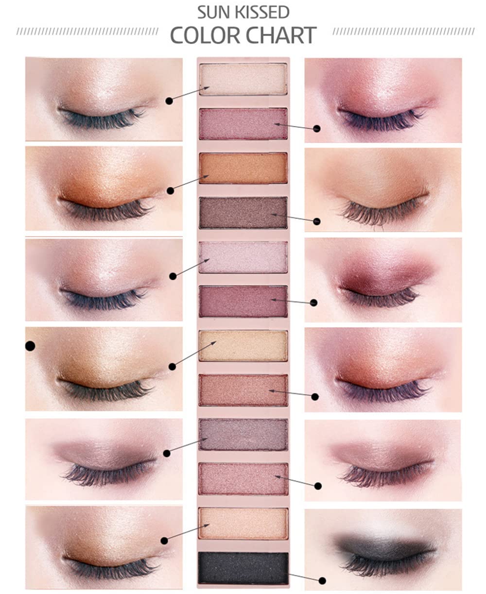 2 Pack Nude Matte Shimmer Glitter Eyeshadow Palette Set L304683