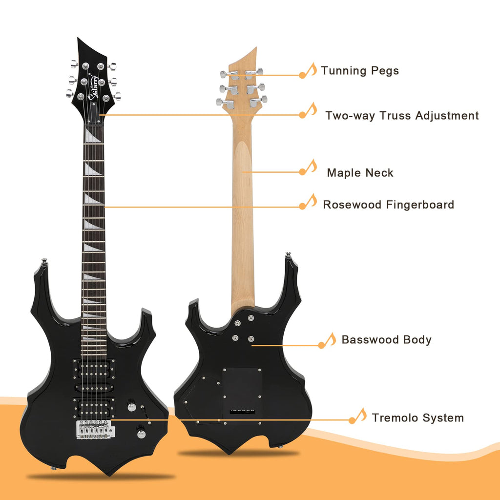 Black Electric Guitar with Accessories Pack J37495