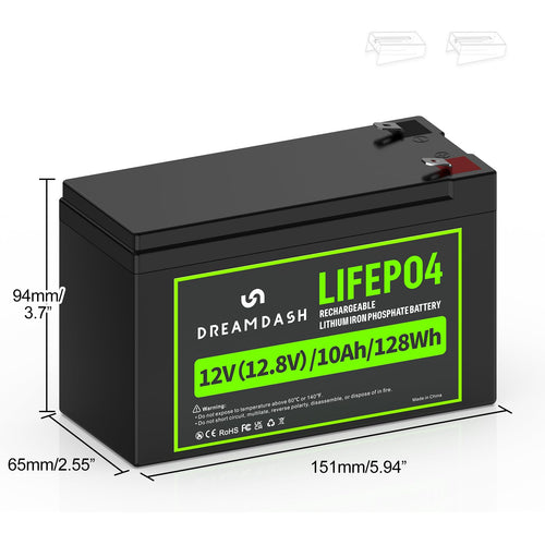 12V 10Ah LiFePO4 Lithium Battery C28863