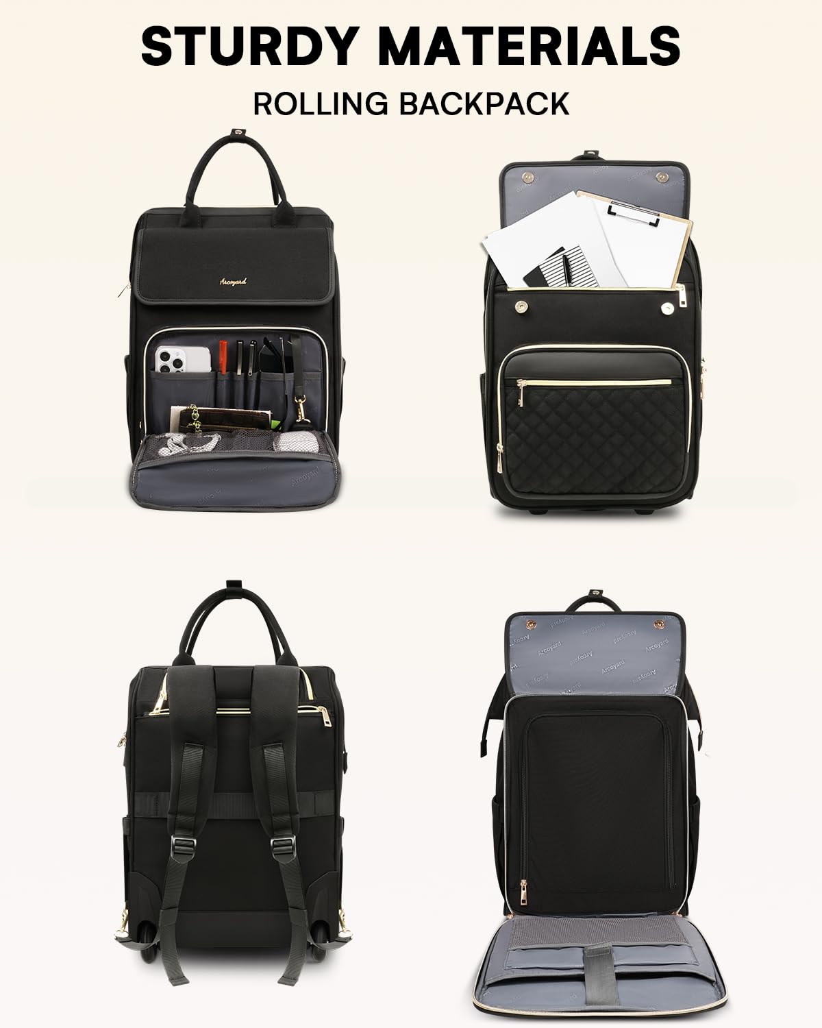 Rolling Laptop Backpack with Wheels P330353
