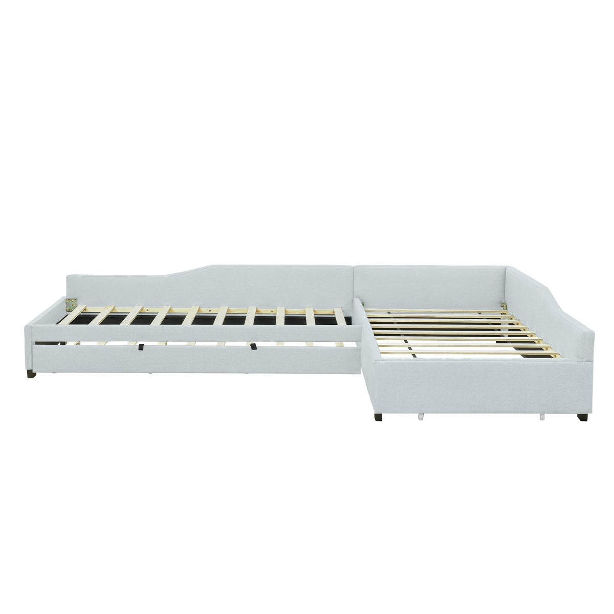 L Shaped Twin Corner Bed with Trundle and Storage Drawer C429