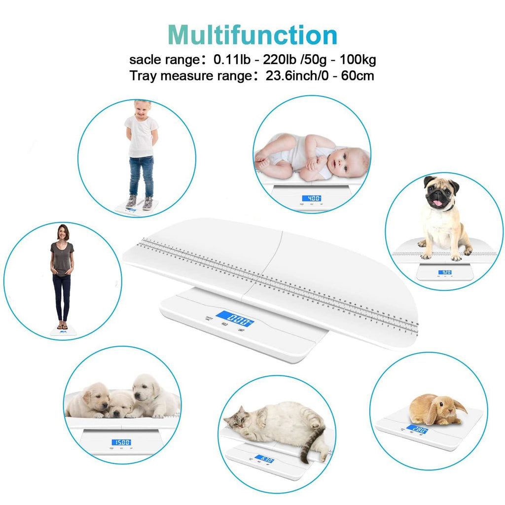 Digital Pet Scale with 3 Weighing Modes, Max 220 lbs, White D5174