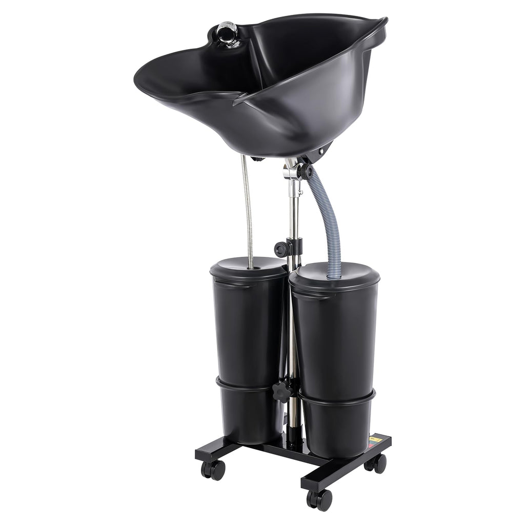 Portable Shampoo Bowl with Electric Pump, 2 Water Buckets, Height Adjustable S87662