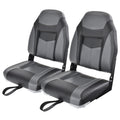 2 Pack Black Grey High Back Folding Boat Seats M23705