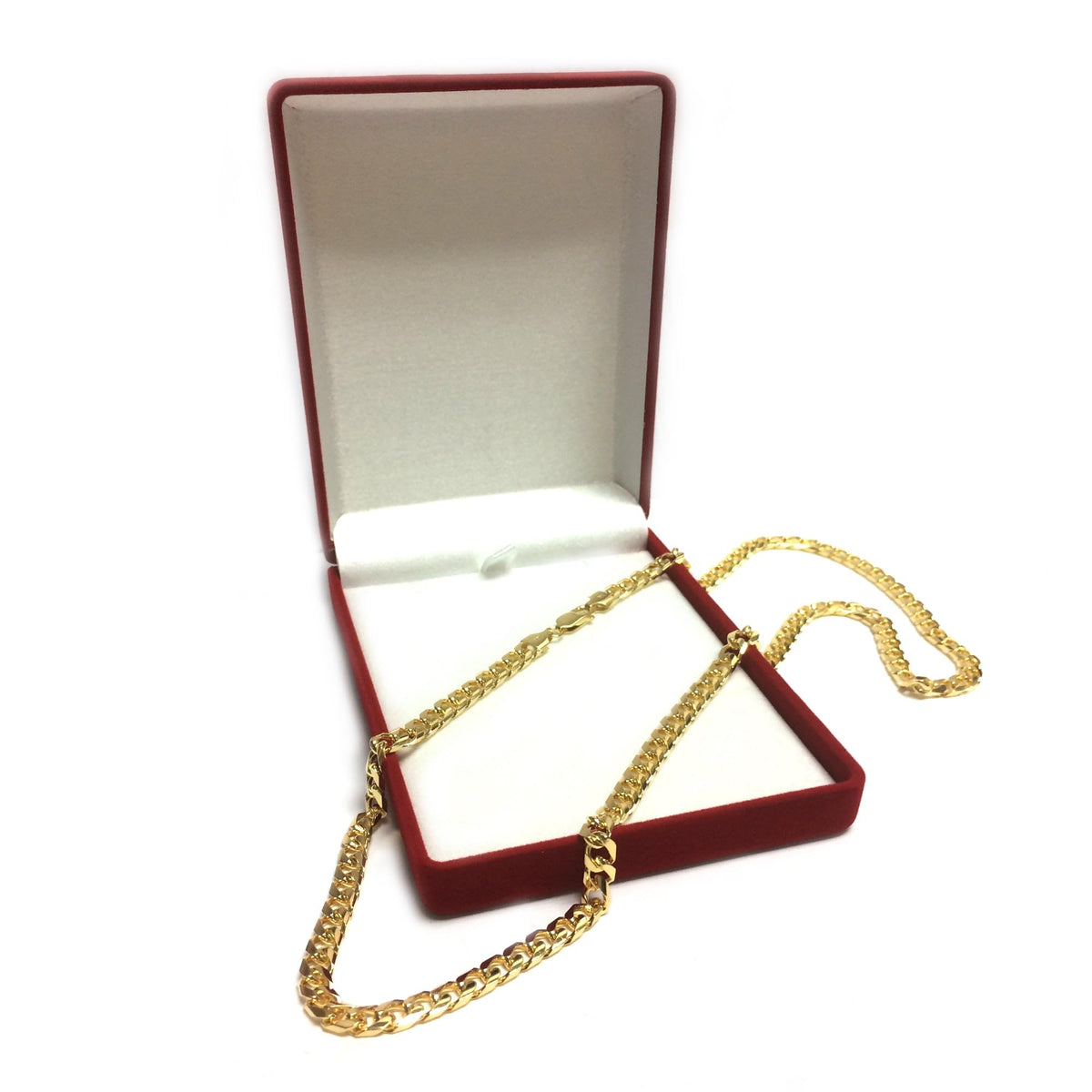 14k Yellow Gold Cuban Link Chain Necklace S327