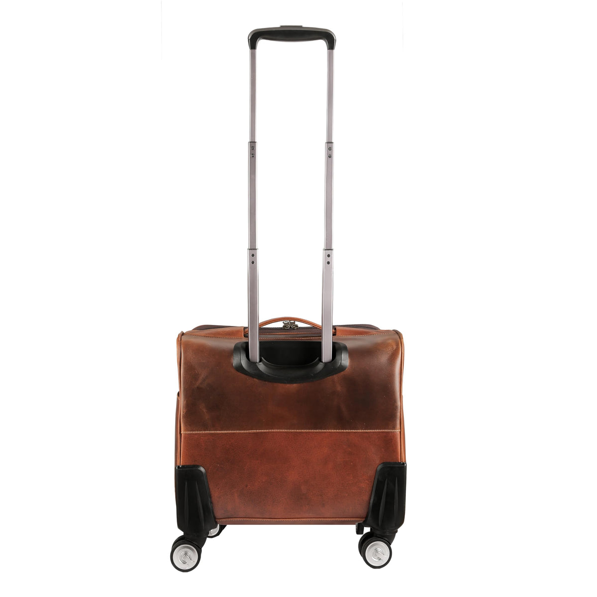 Leather Rolling Briefcase with Trolley Handle C8284