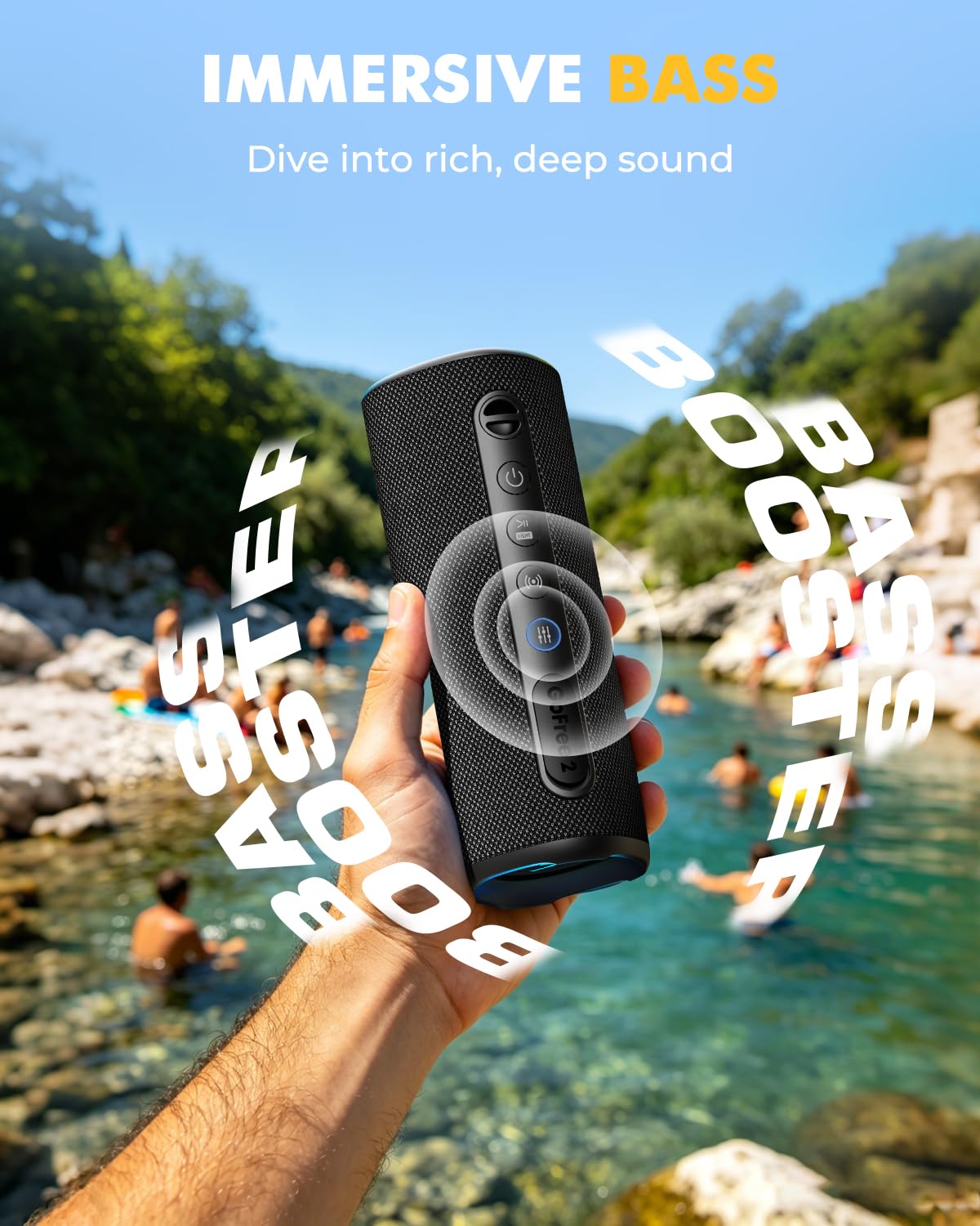 Portable Bluetooth Speaker IP67 Waterproof Black F174