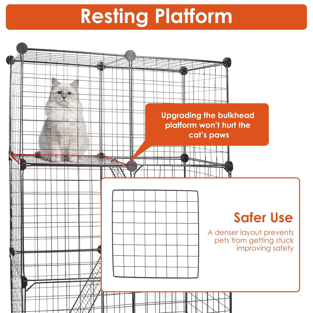 3-Tier Cat Cage with 3 Doors 2 Ramp Ladders G231562