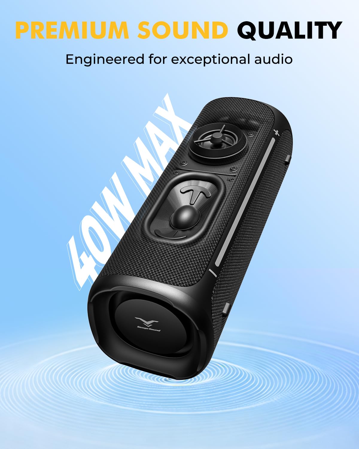 Portable Bluetooth Speaker IP67 Waterproof Black F174