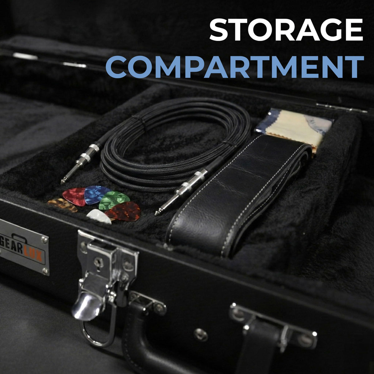 Black Bass Guitar Hard Case with Lock and Key P5826