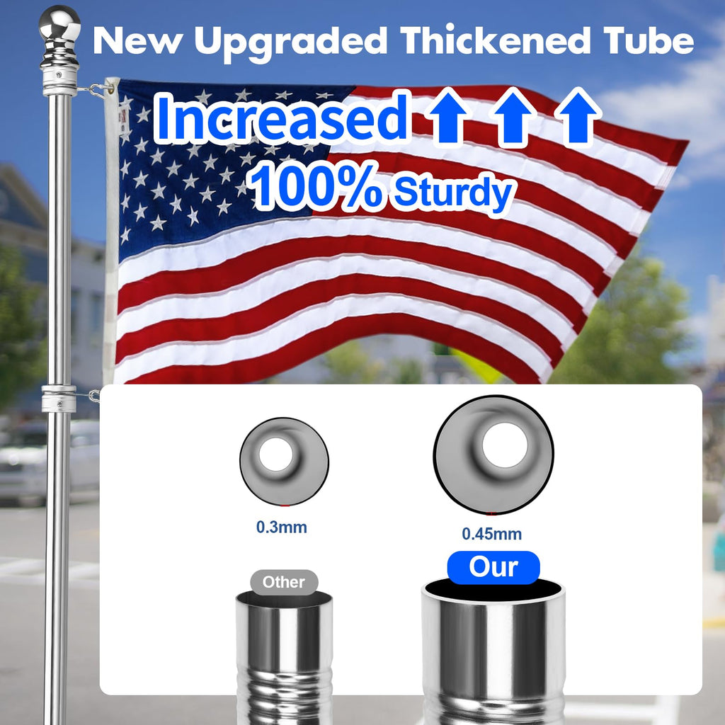 Stainless Steel 6 FT Flag Pole Kit O4841