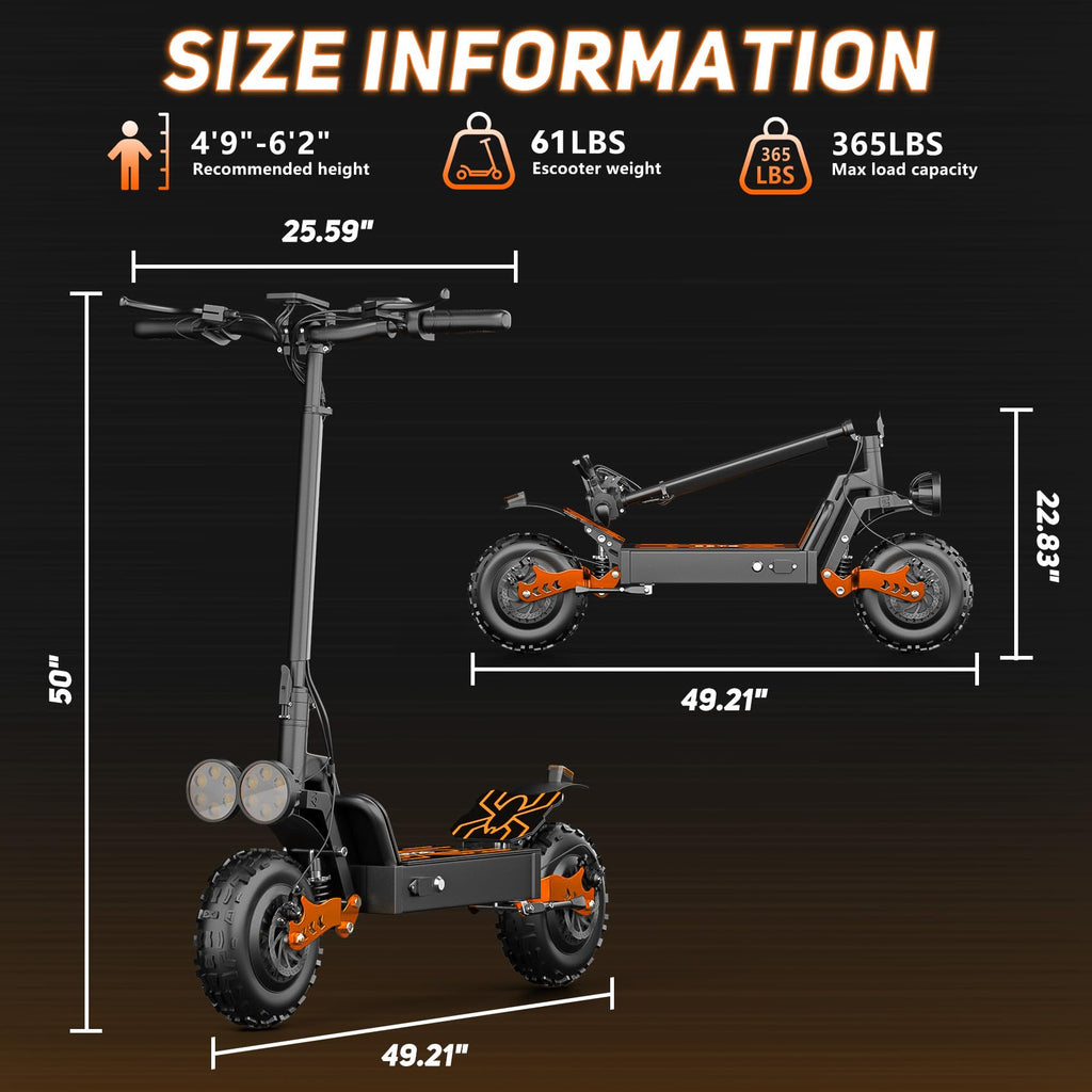 2400W Dual Motor 70 Miles Range 30MPH Foldable Off Road Electric Scooter X820550