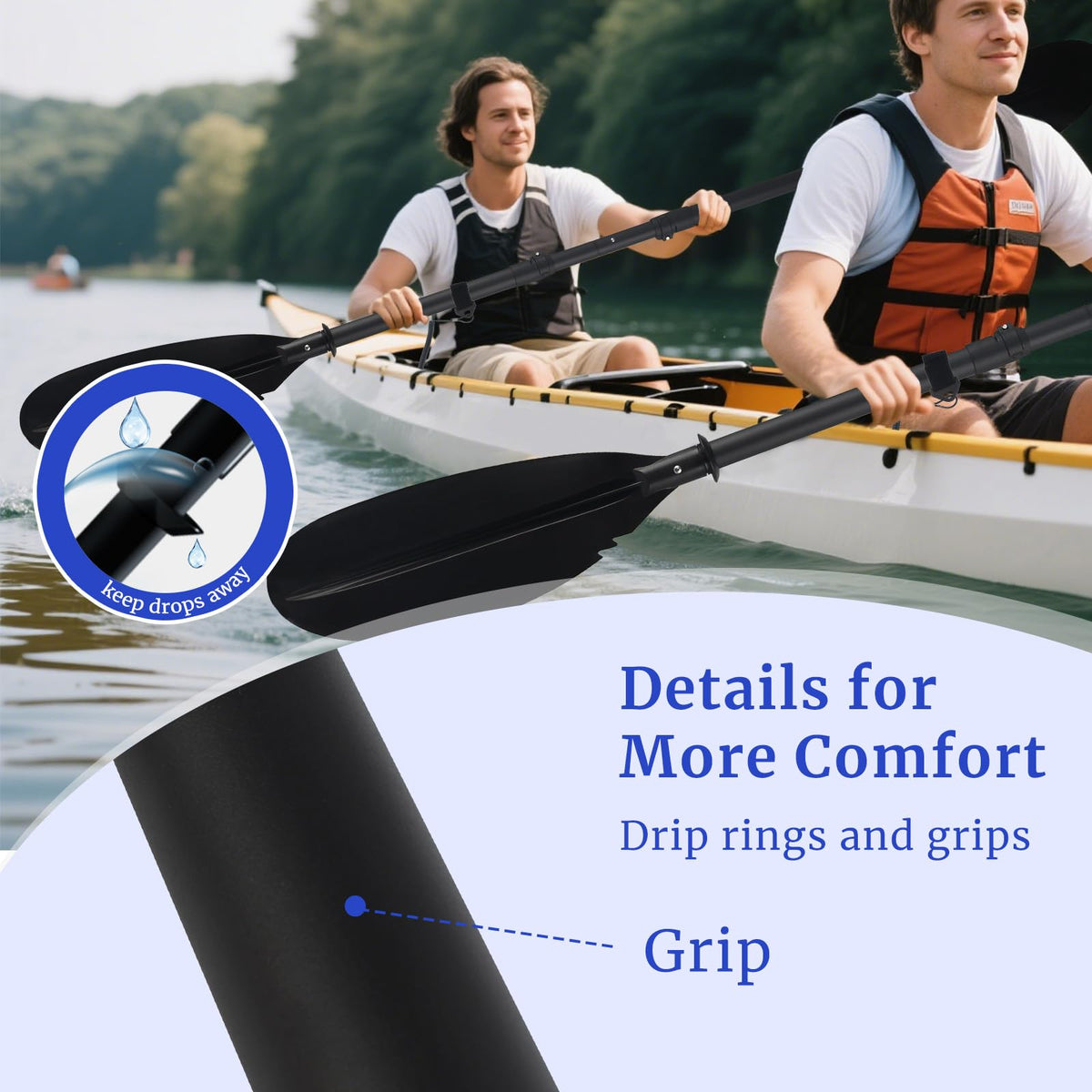 Adjustable Kayak Paddle with Paddle Leash M985089